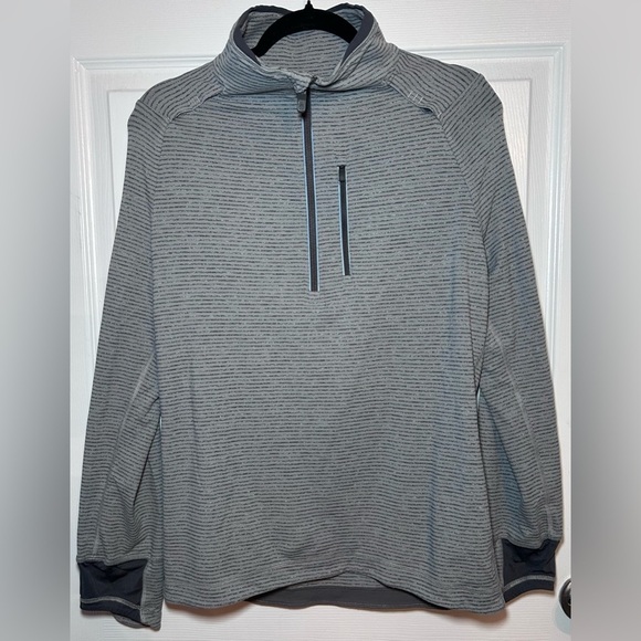 lululemon athletica Other - Lululemon Men’s Surge 1/2 Zip Long Sleeve Shirt- Gray Striped/ Size Small